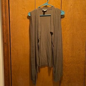 LOFT small petite green cardigan vest GUC